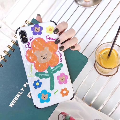 Flower bear double-sided phone case