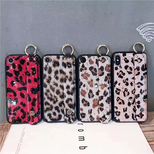 Glitter leopard phone case
