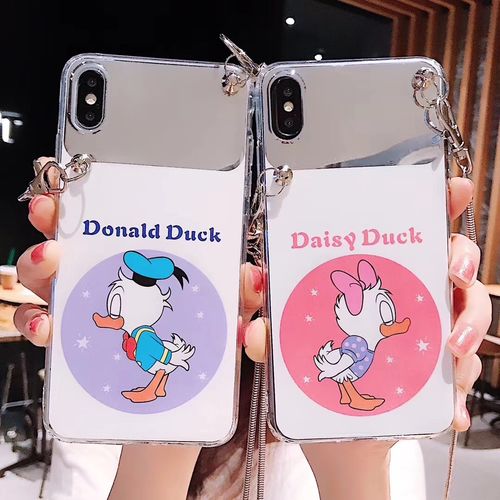 daisy duck makeup mirror hanging chain phone case