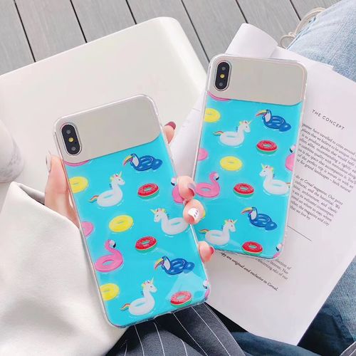 Animal Swim Ring Makeup Mirror IMD Phone Case