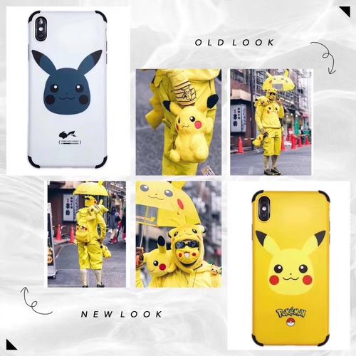 HOT Lightning Pikachu four-corner anti-drop mobile phone case