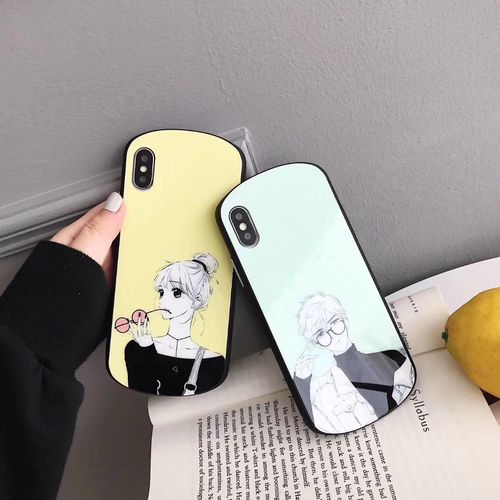 Glasses Girl Goose Shape Plating Phone Case