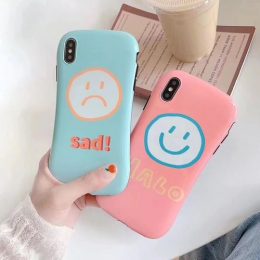 Simple expression sad halo glossy phone case | Yescase Store