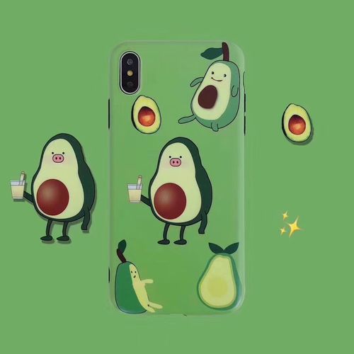 Green avocado fruit scrub phone case