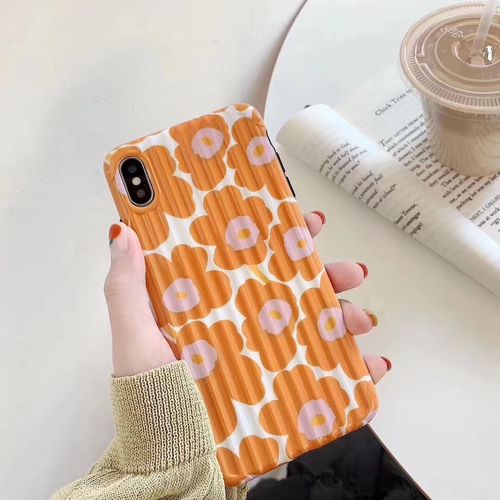 Orange flower four-corner anti-fall mobile phone case