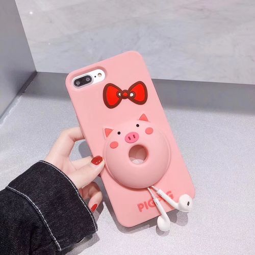 3D Loudspeaker Pig Silicone Phone Case