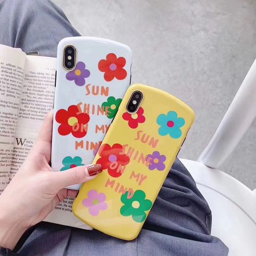 Hand painted flowers sun phone case