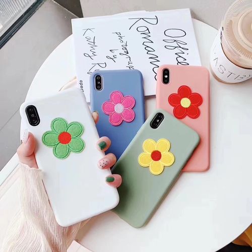 Embroidery flower phone case