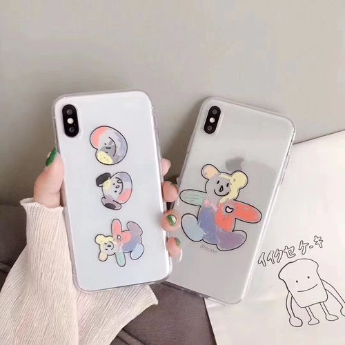 Doodle cartoon bear mobile phone shell