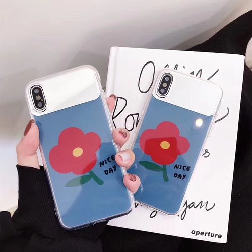 nice day flower makeup mirror phone case