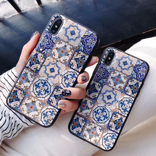 Blue Plaid Ultra-thin Jinbo Epoxy Phone Case