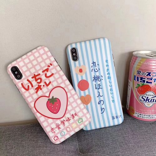 Japanese strawberry peach mobile phone case