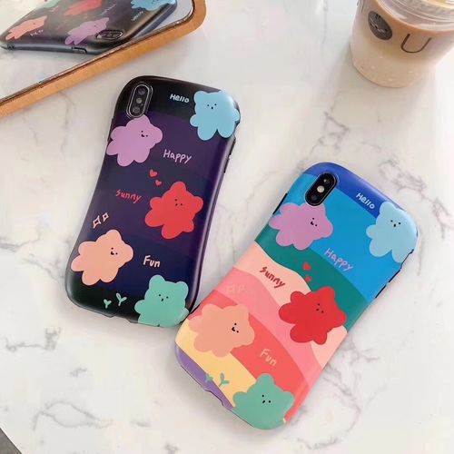 Cartoon bear happy phone case