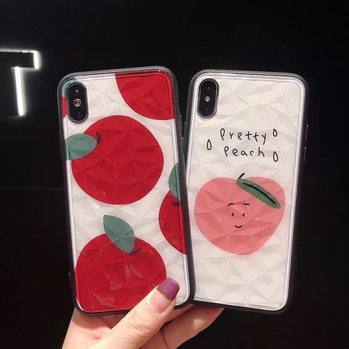 Red Apple Big Peach Diamond Diamond Cell Phone Case