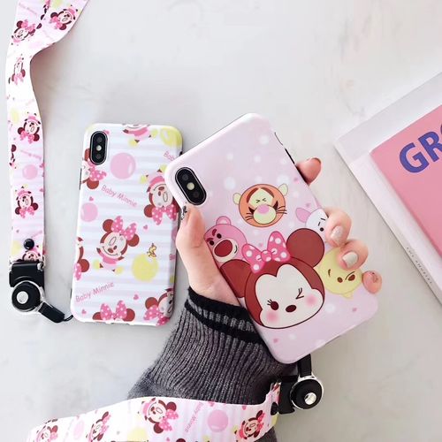 Cute Cartoon Minnie IMD Lanyard Phone Case