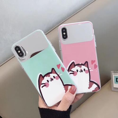 Cute Cat Plating Mirror IMD Soft Phone Case