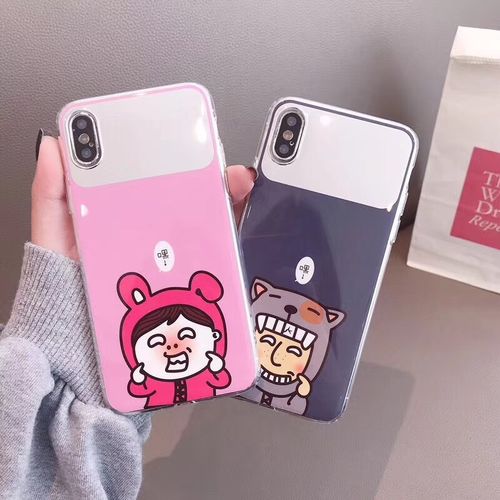 Boy Girl Grimace Plating Mirror IMD Soft Phone Case