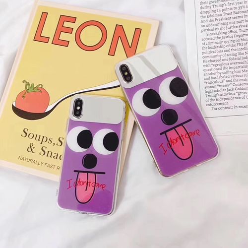 Spoof big eyes tongue out expression phone case