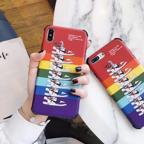 Ow aj1 rainbow four-corner anti-drop mobile phone case