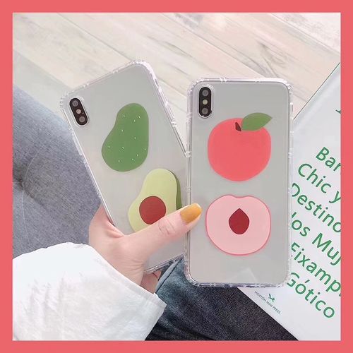 Avocado and apple transparent phone case