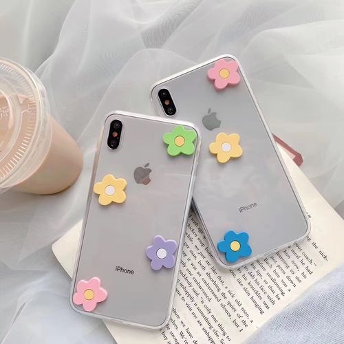 Korea three-dimensional small flower transparent phone case