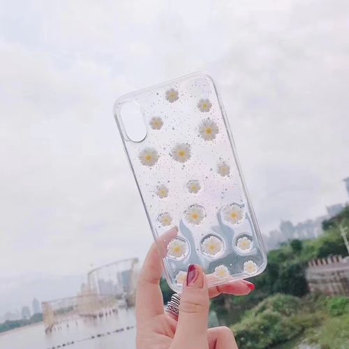 Small daisy glitter powder effervescent mobile phone case