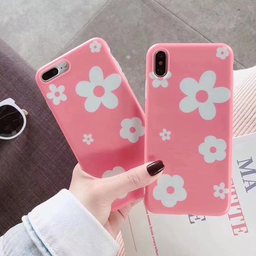 White flower matte mobile phone case