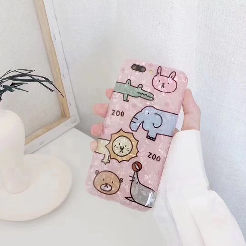 Pink zoo shell pattern phone case
