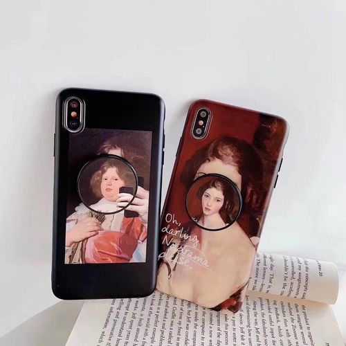 Oil painting men and women soft phone case