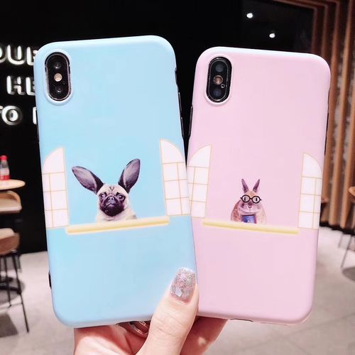 Window Bunny Puppy Matte IMD Phone Case