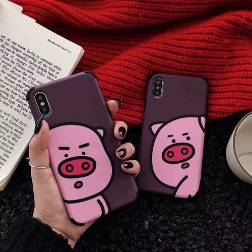 A pair of startling pigs Four corners anti-drop IMD mobile phone case