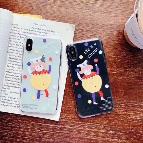 Literary clown transparent phone case