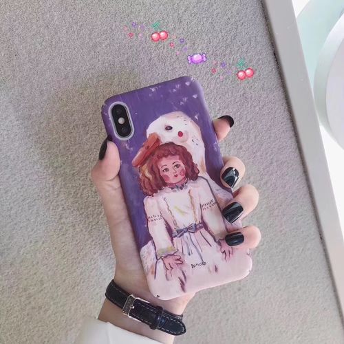 Elegant purple swan princess mobile phone case
