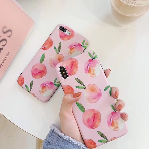 Peach IMD Matte Black Frame Phone Case