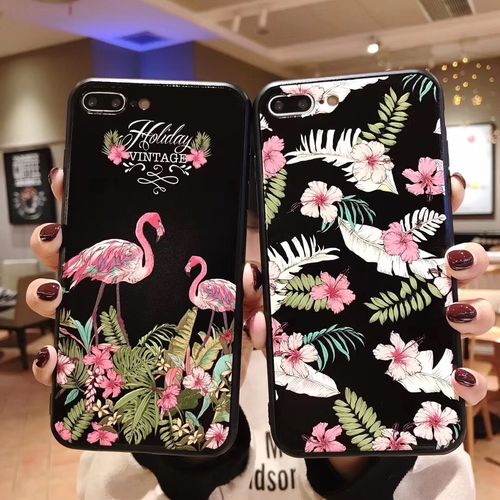 Swan Leaves Black Border Phone Case