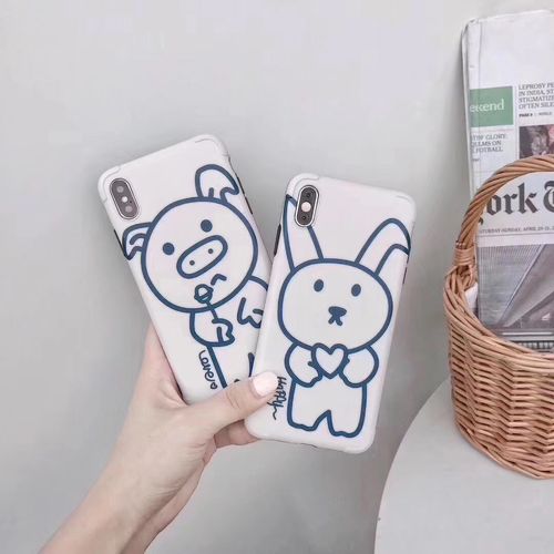 Cute cartoon love rabbit lollipop pig mobile phone case