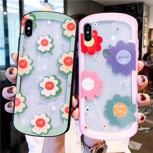 Flower Goose Shape Cutout Glass Phone Case