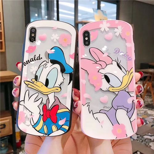 Donald Duck Minnie Goose-shaped Cutout Glass Phone Case