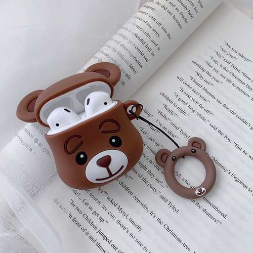 Cartoon Bear Apple AirPods Case Lanyard Creative Female Male Couple