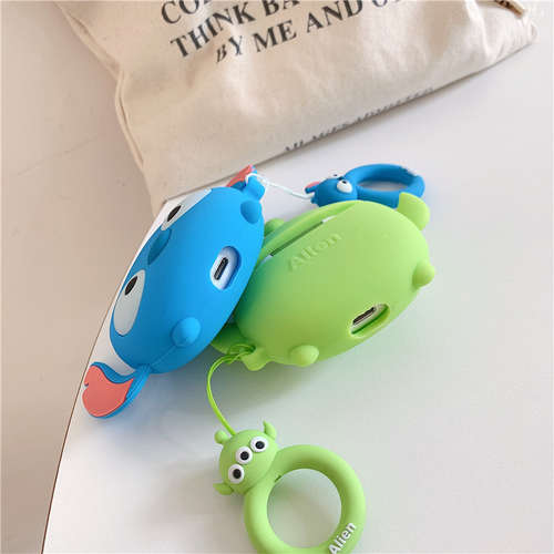 Cute cartoon three-eyed AirPods1/2 Case day lanyard