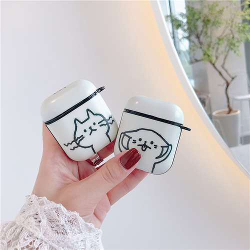 Cartoon hand-painted cat for Apple Airpods2/1airpods soft