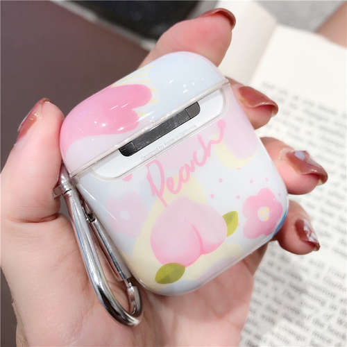 Peach Apple Airpods IMD soft Case for 1/2 female