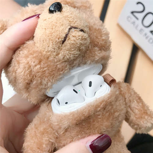 Plush doll Teddy dog Case for Apple AirPods2 1