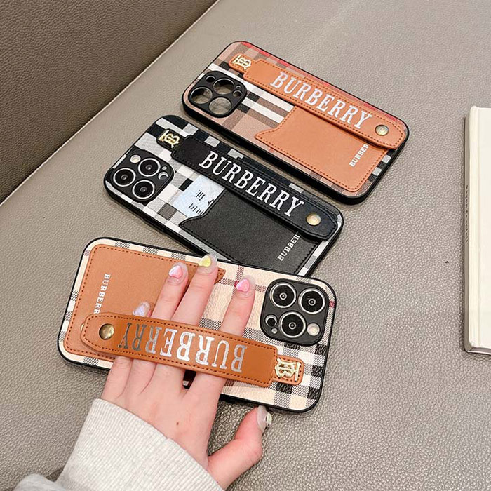 wrist leather burberry iphone 14 case iphone 13 pro max 12 cover