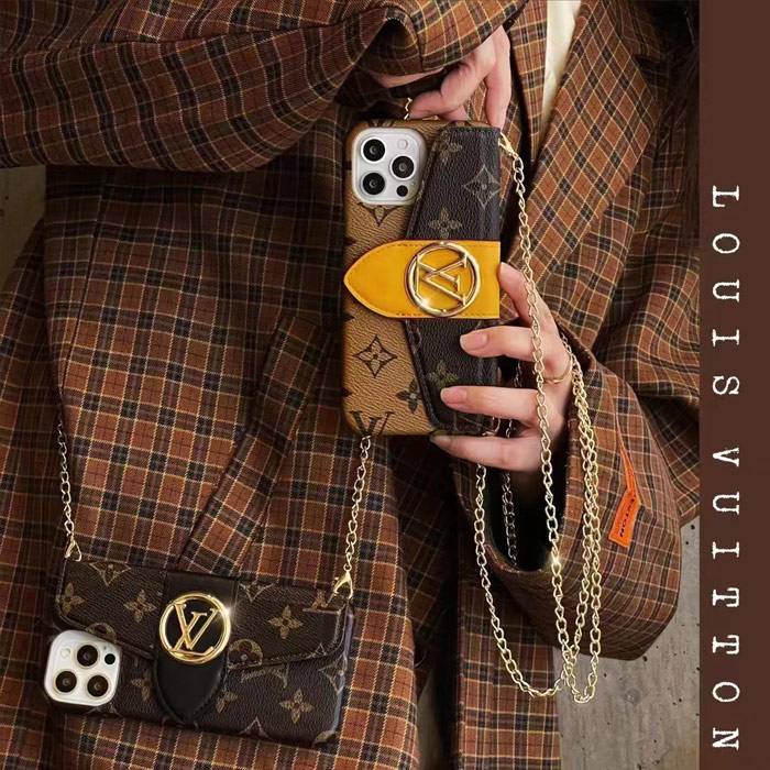 louis vuitton iphone 14 pro max case iphone 13 12 card case with chain cover